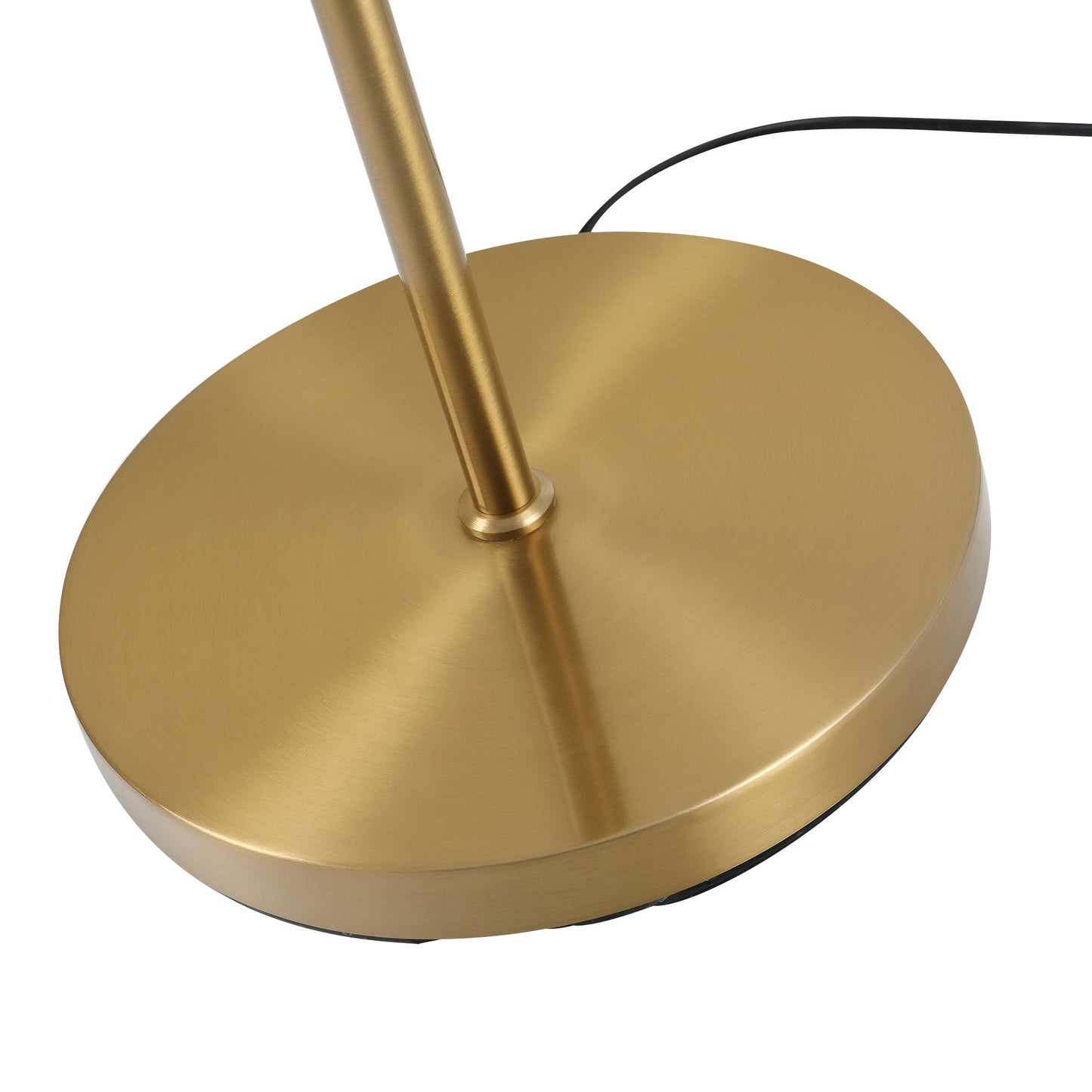 Steel Duo Glass Sphere Floor Lamp Gold