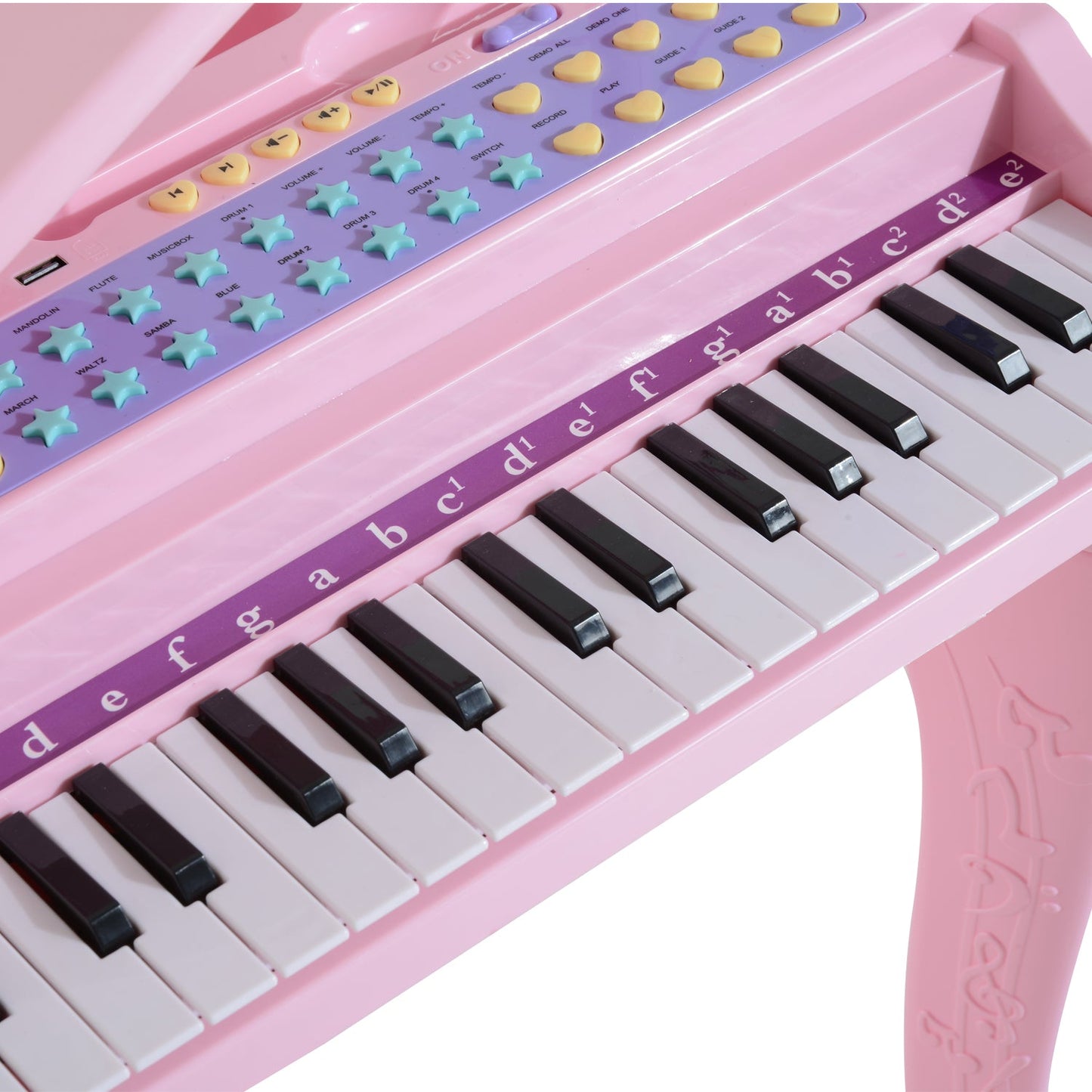 Mini Electronic Piano W/Stool-Pink