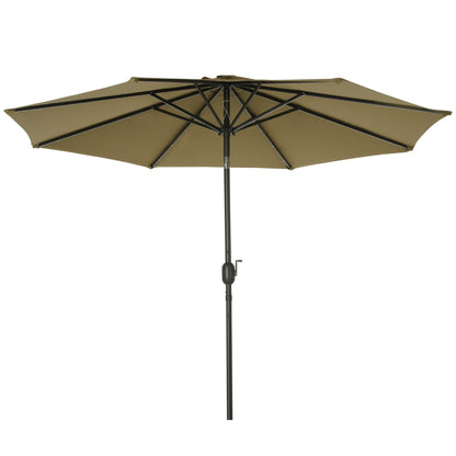 24 LED Solar Powered Parasol Umbrella-Brown