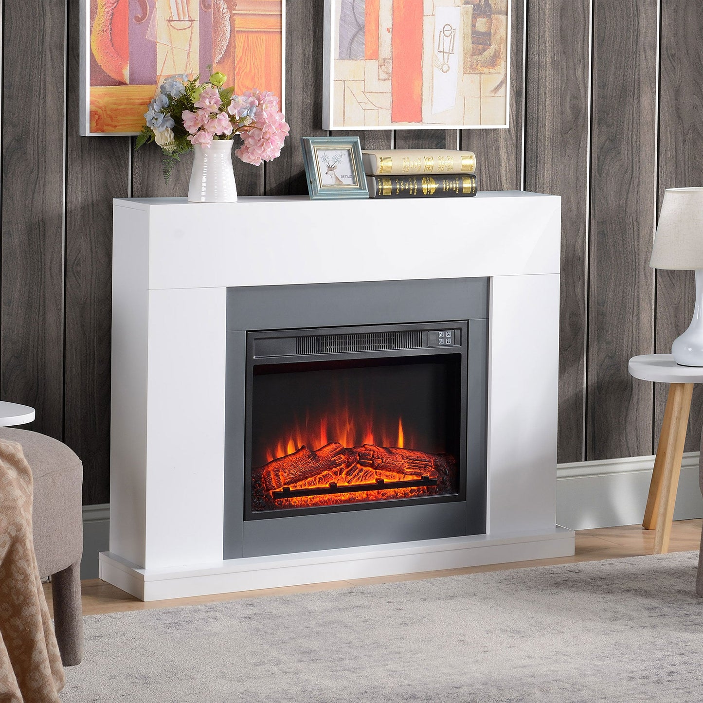 Electric Fireplace Suite with Remote Control