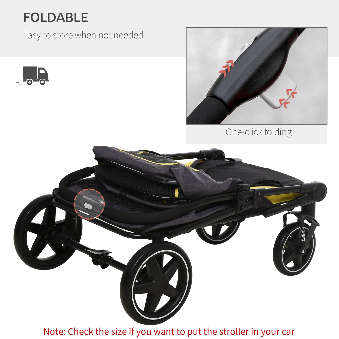 PawHut One-Click Foldable Pet Stroller