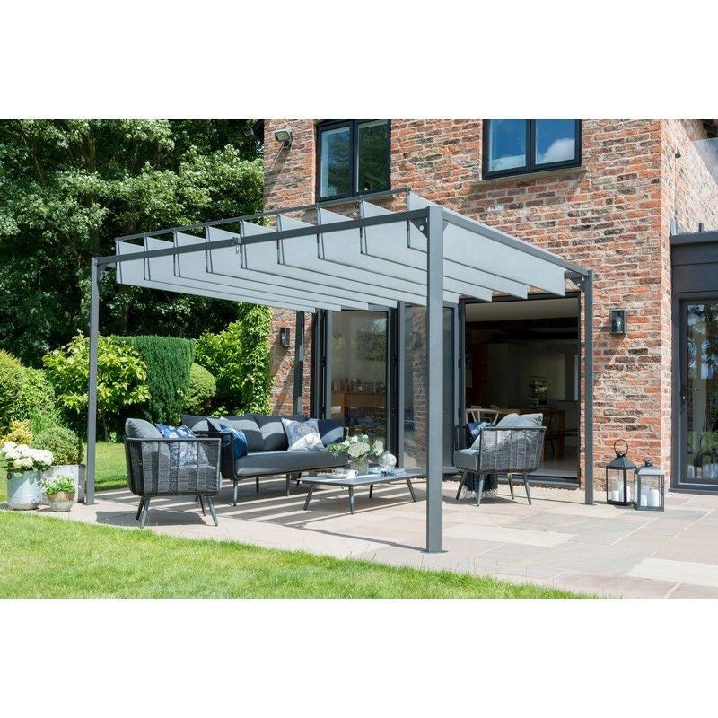 Pandora Garden Pergola by Garden Must Haves Retractable Grey