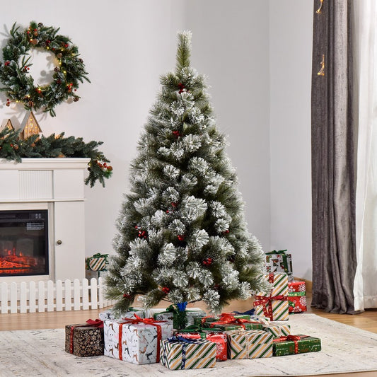 5ft Christmas Tree Artificial - White Frosted Green 184 Tips