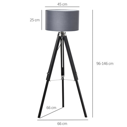 Modern Tripod Floor Lamps for Living Room with Fabric Lampshade