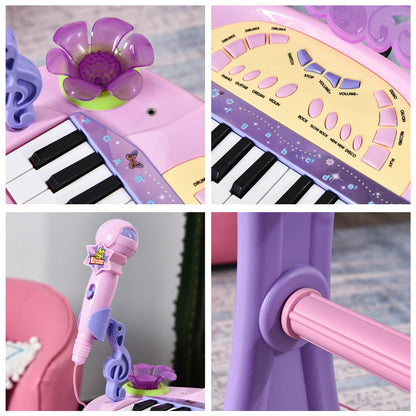 32 Keys Kids Mini Electronic Keyboard Musical Instrument Educational Game Toy Children Grand Piano Stool Micropho