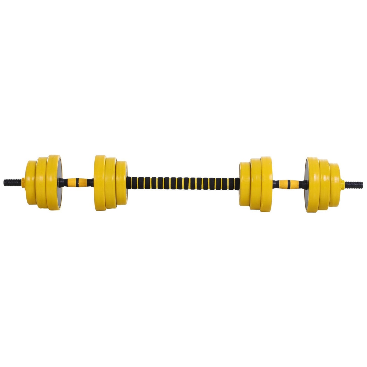 Homcom 25KG Dumbbell & Barbell Adjustable Set Plate Bar Clamp Rod Home Gym Sports Area Exercise Ergonomic