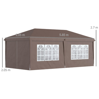 3 x 6 m Pop Up Gazebo with Sides and Windows