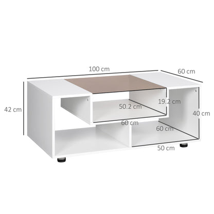 Modern Coffee Table with Tempered Glass Top