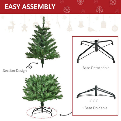 4FT Prelit Artificial Christmas Tree with Warm White LED Light Holiday Home Decoration