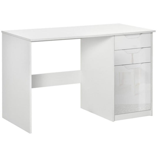 Homcom High Gloss Computer Desk with Drawers