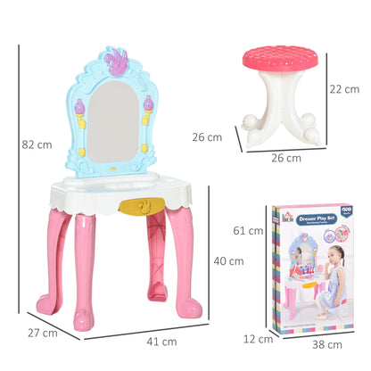 Children's 20 Pcs Beauty Dressing Table & Stool