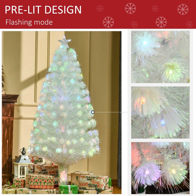 5FT Prelit Artificial Christmas Tree with Fiber Optic LED Light