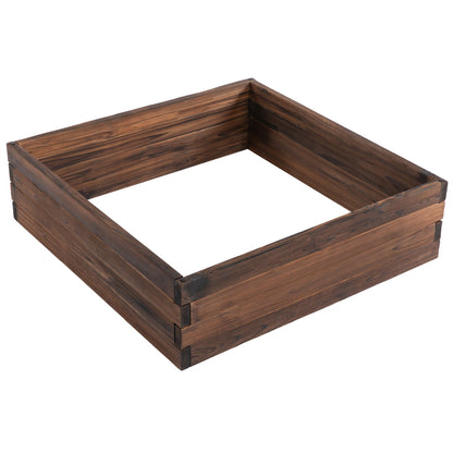 128L Wooden Raised Beds for Garden Planter Grow Containers For Outdoor Patio Plant Flower Vegetable 80L x 80W x 22.5H cm