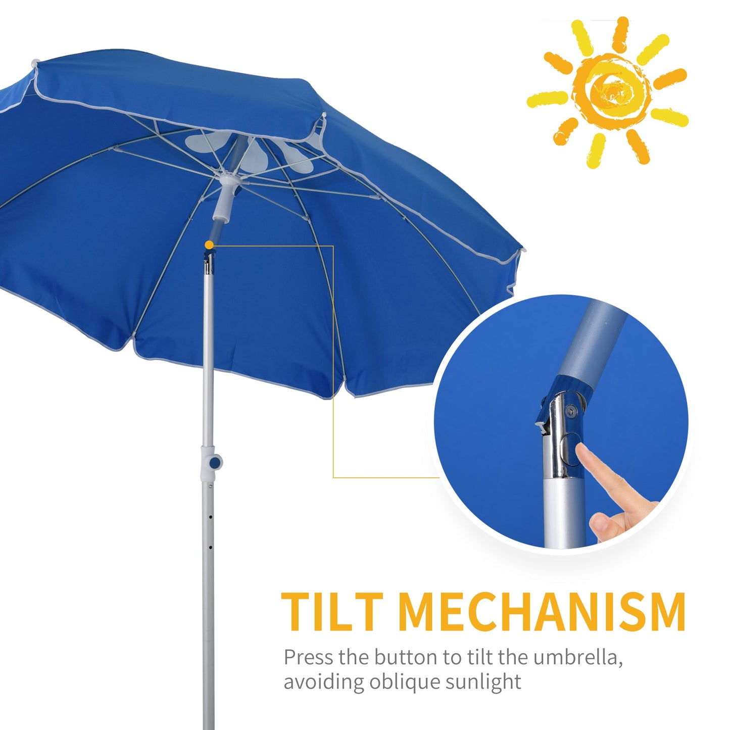 2m Arced Beach Umbrella