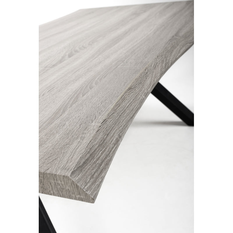 Contemporary Dining Table Curved Edges Beige Pine Effect - 160cm