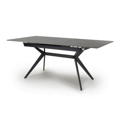 Industrial Dining Table Metal & Ceramic Grey - Extendable 140-180cm