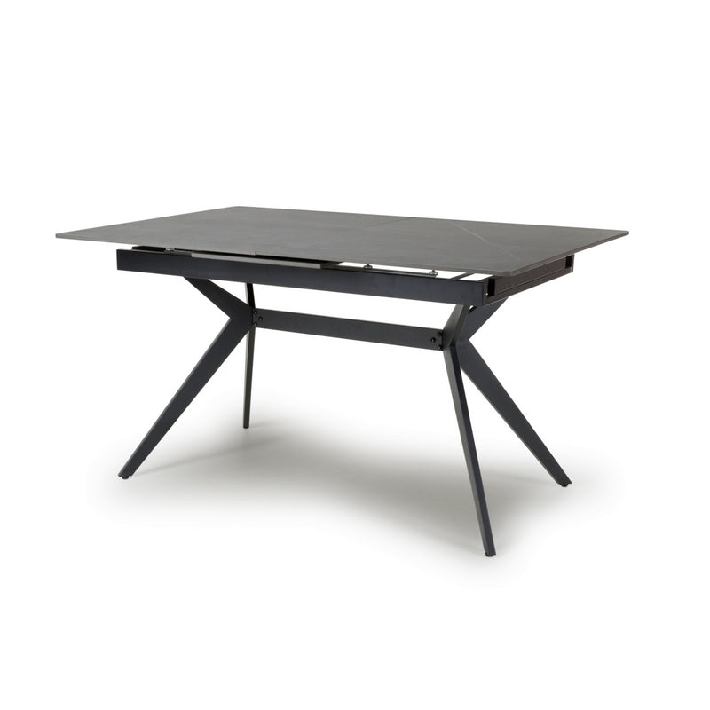 Industrial Dining Table Metal & Ceramic Grey - Extendable 140-180cm