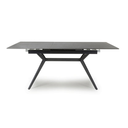 Industrial Dining Table Metal & Ceramic Grey - Extendable 140-180cm