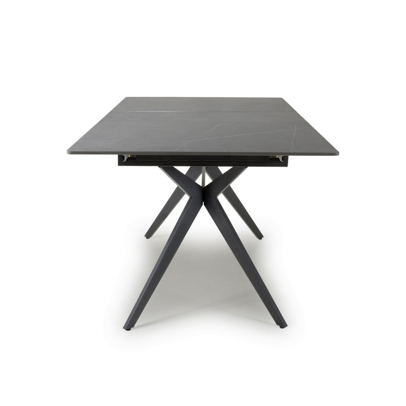 Industrial Dining Table Metal & Ceramic Grey - Extendable 140-180cm