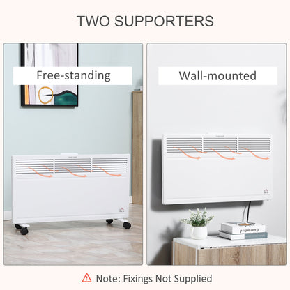 Convector Radiator Heater Freestanding or Wall-mounted Portable Electric Heating with 2 Heat Settings