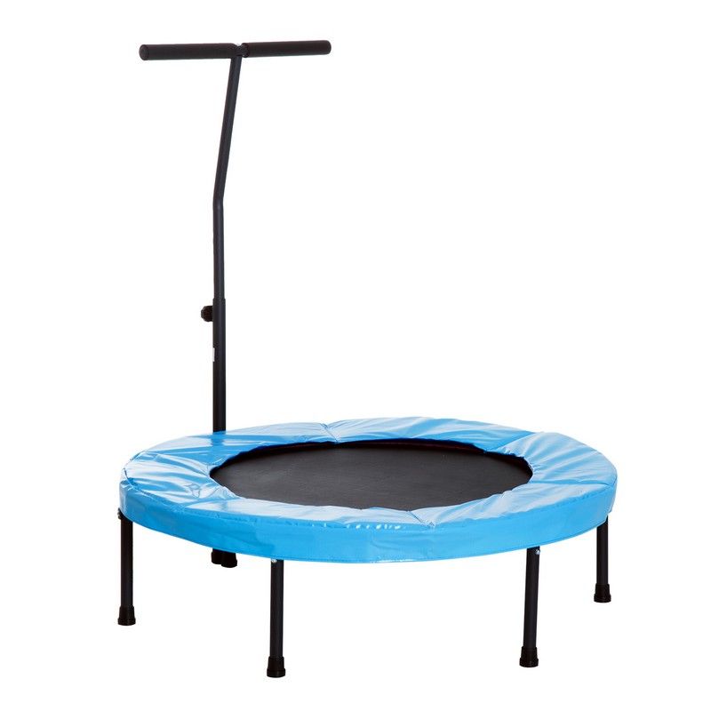 Homcom Trampoline Rebounder w/ Adjustable Handle for Children and Adults Blue