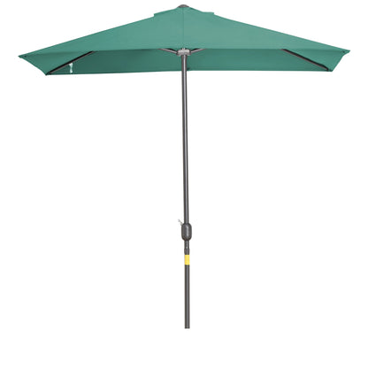 2.3m Half Round Parasol Umbrella Balcony Sun Shade Metal Green