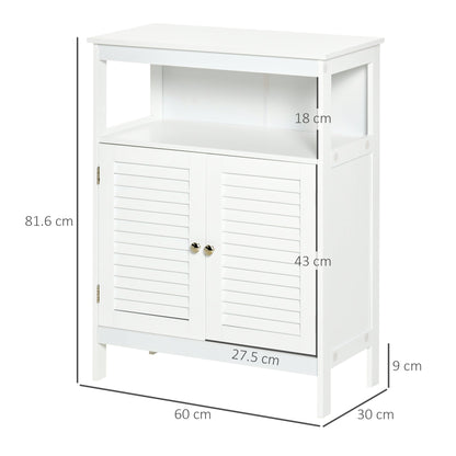 Kleankin Bathroom Storage Unit Cabinet With Open Storage Shelf