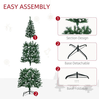 6FT Tall Prelit Pencil Slim Artificial Christmas Tree with Realistic Branches