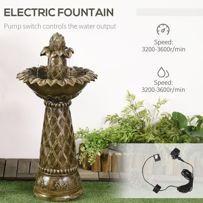 2-Tier Outdoor Waterfall Fountain