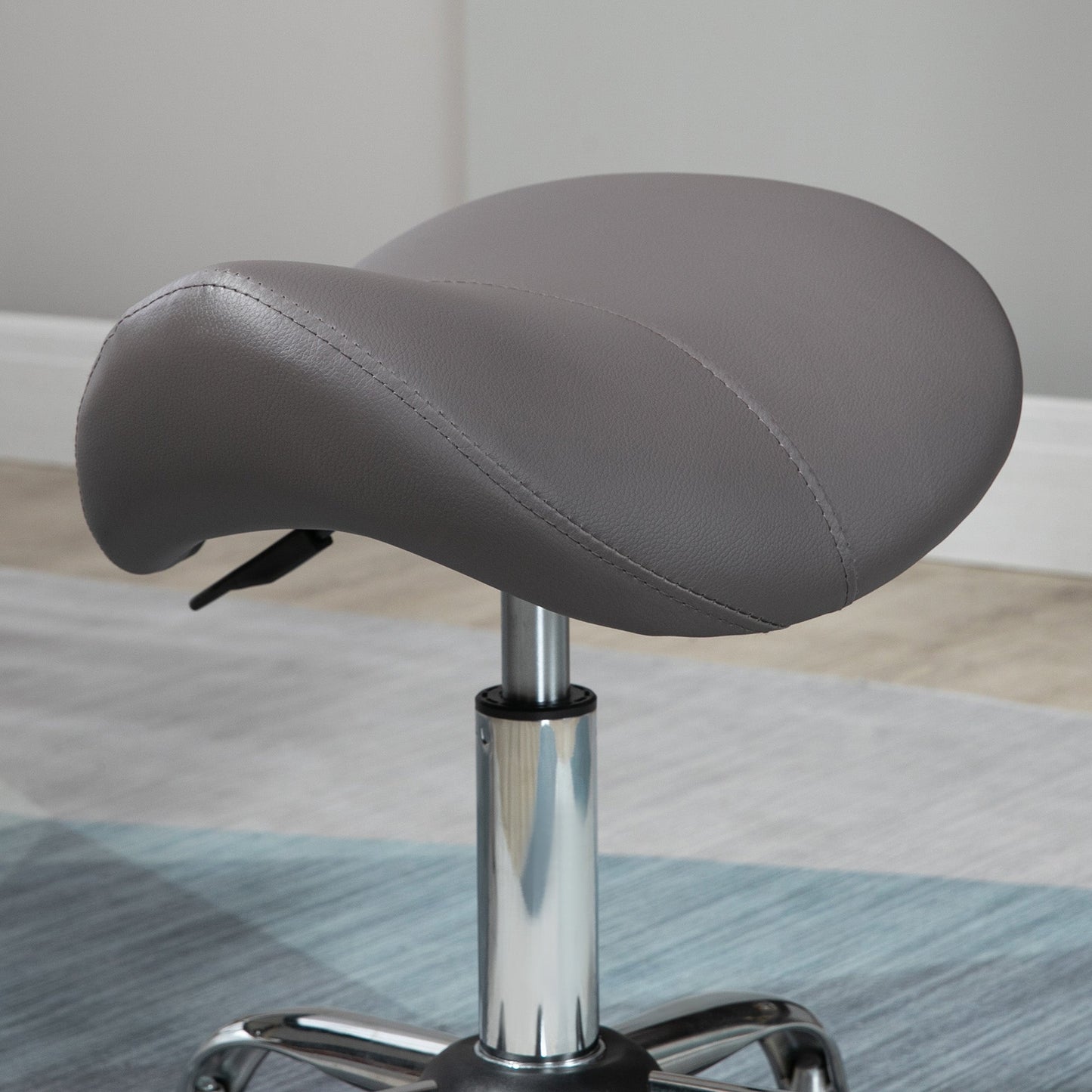 Cosmetic Stool 360° Rotate Height Adjustable Salon Massage Spa Chair Hydraulic Rolling Faux Leather Saddle Stool