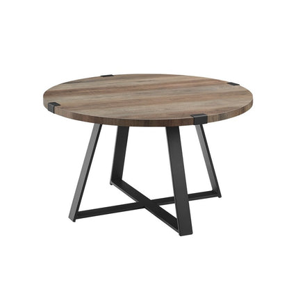 Rustic Circular Coffee Table Grey