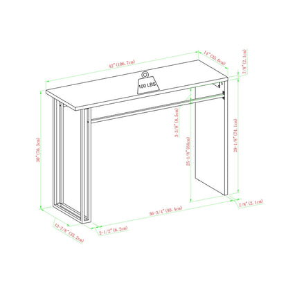 Industrial Console Table Black & Brown