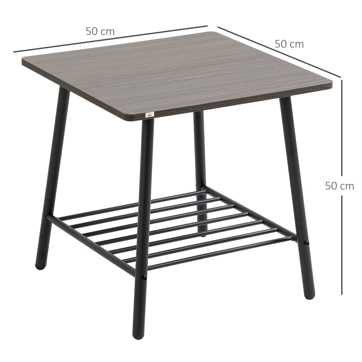 Side Table with 2-Tier Storage