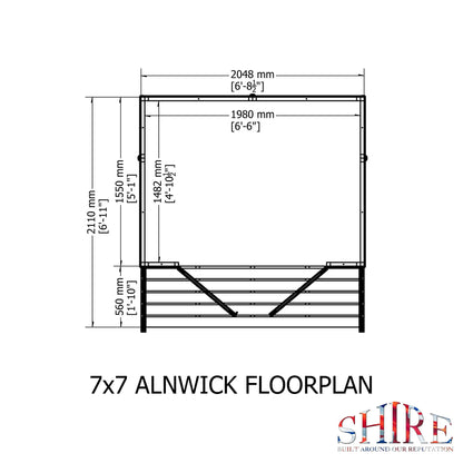 Shire Alnwick 6' 8" x 7' 4" Apex Summerhouse - Premium Dip Treated Shiplap