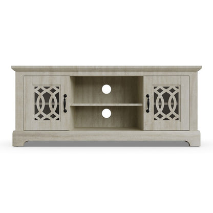 Amelie TV Unit Light Grey 3 Shelves 2 Doors