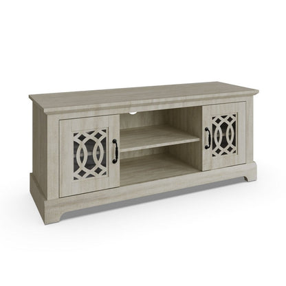 Amelie TV Unit Light Grey 3 Shelves 2 Doors