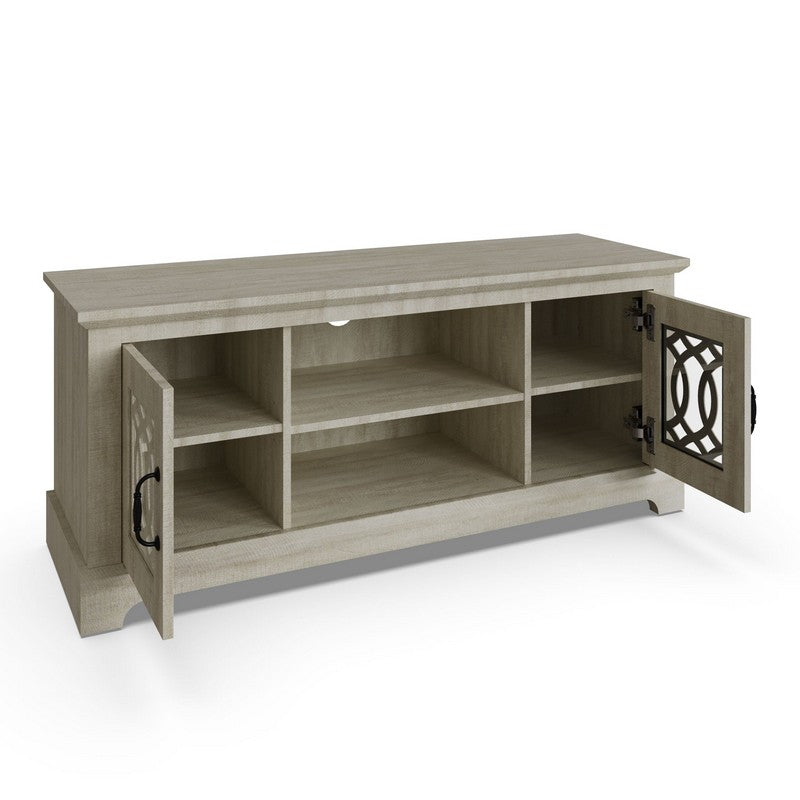 Amelie TV Unit Light Grey 3 Shelves 2 Doors