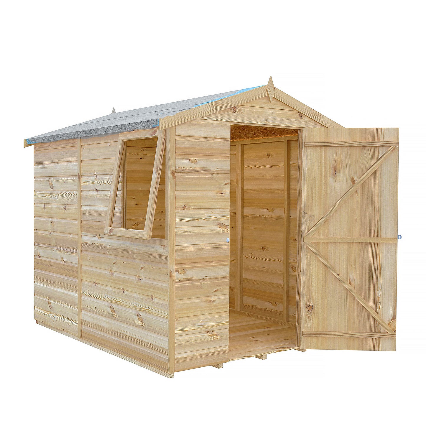 Shire Evan 5' 3" x 6' 8" Apex Shed - Premium Dip Treated Shiplap