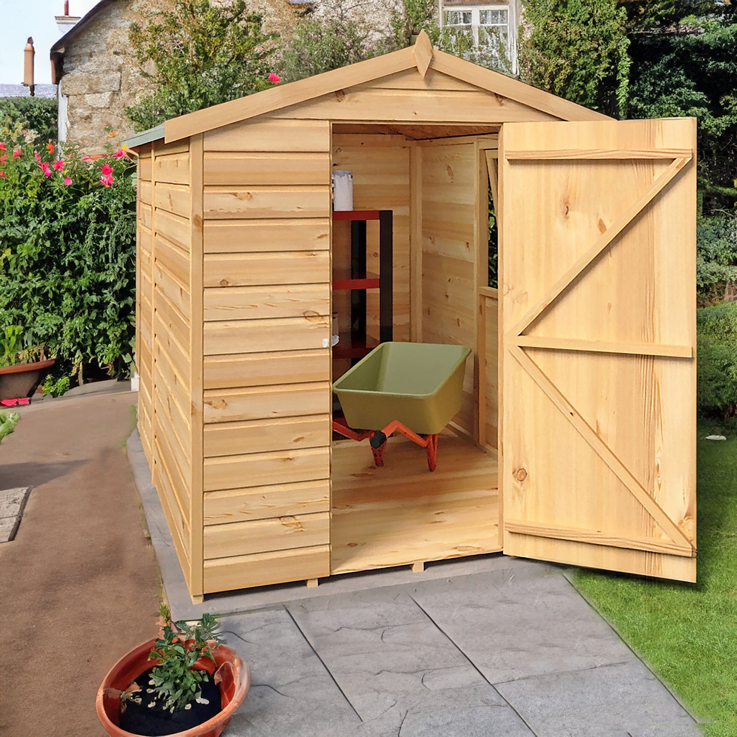 Shire Evan 5' 3" x 6' 8" Apex Shed - Premium Dip Treated Shiplap