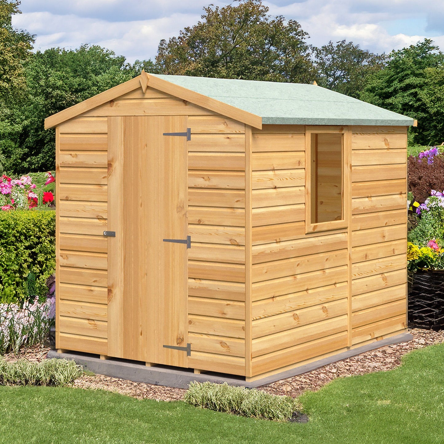 Shire Evan 5' 3" x 6' 8" Apex Shed - Premium Dip Treated Shiplap