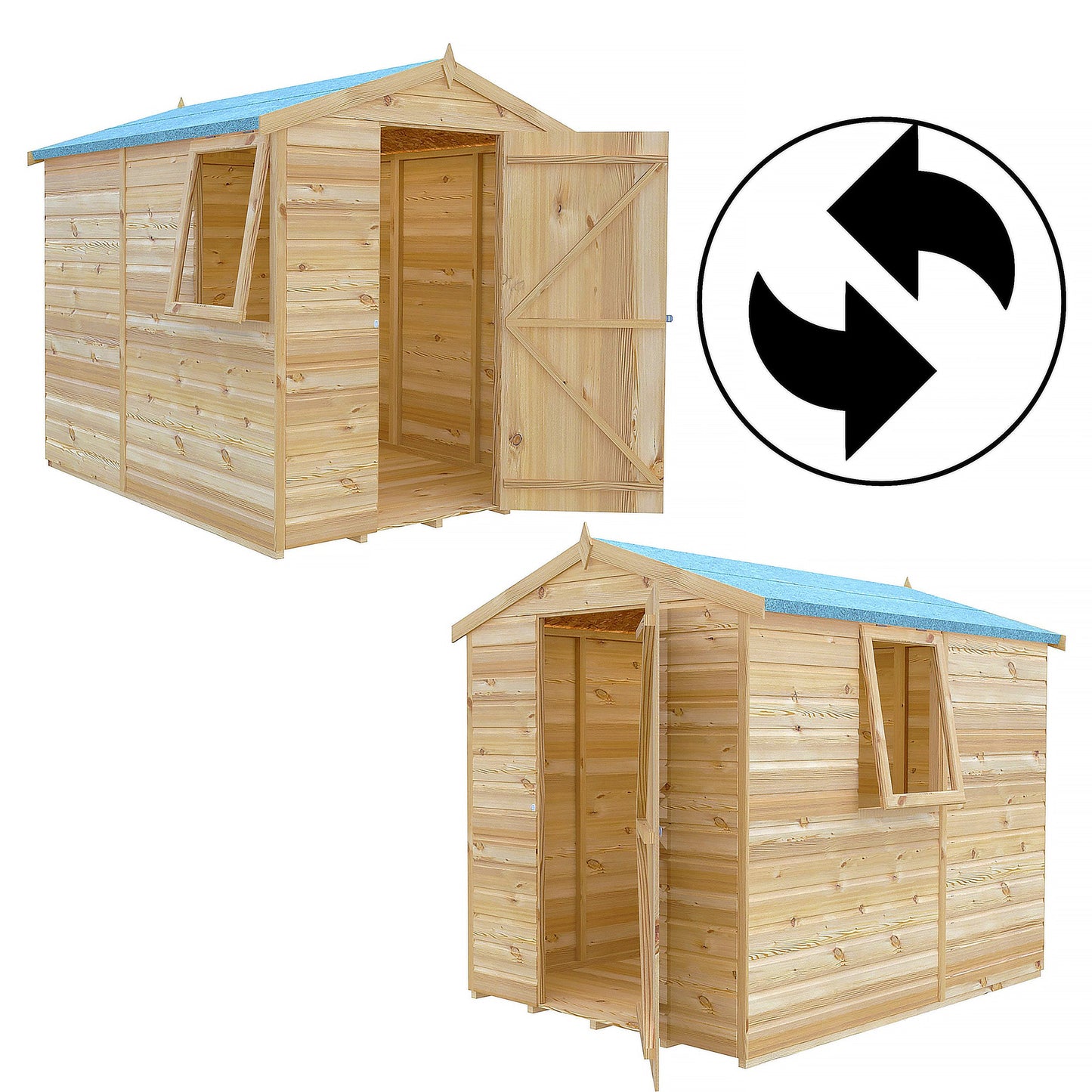 Shire Evan 5' 3" x 6' 8" Apex Shed - Premium Dip Treated Shiplap