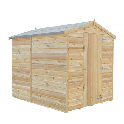 Shire Evan 5' 3" x 6' 8" Apex Shed - Premium Dip Treated Shiplap