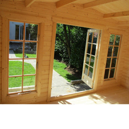 Shire Argyll 11' 9" x 7' 10" Apex Log Cabin - Premium 44mm Cladding Tongue & Groove