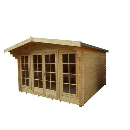 Shire Argyll 11' 9" x 7' 10" Apex Log Cabin - Premium 44mm Cladding Tongue & Groove