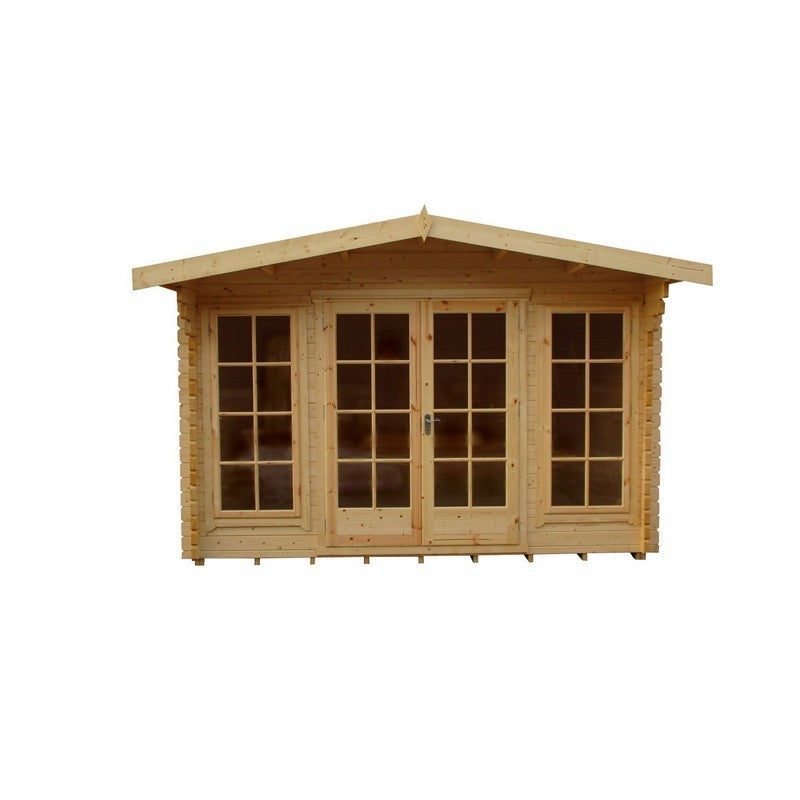 Shire Argyll 11' 9" x 7' 10" Apex Log Cabin - Premium 70mm Cladding Tongue & Groove