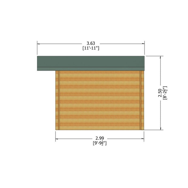 Shire Argyll 11' 9" x 9' 9" Apex Log Cabin - Premium 28mm Cladding Tongue & Groove