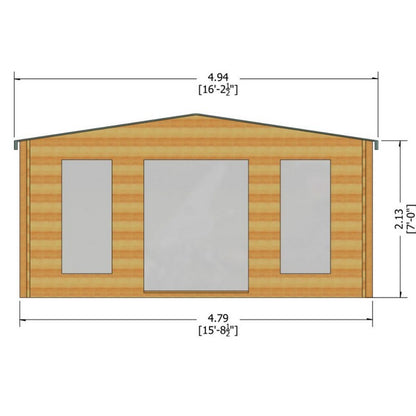 Shire Argyll 15' 6" x 9' 9" Apex Log Cabin - Premium 44mm Cladding Tongue & Groove