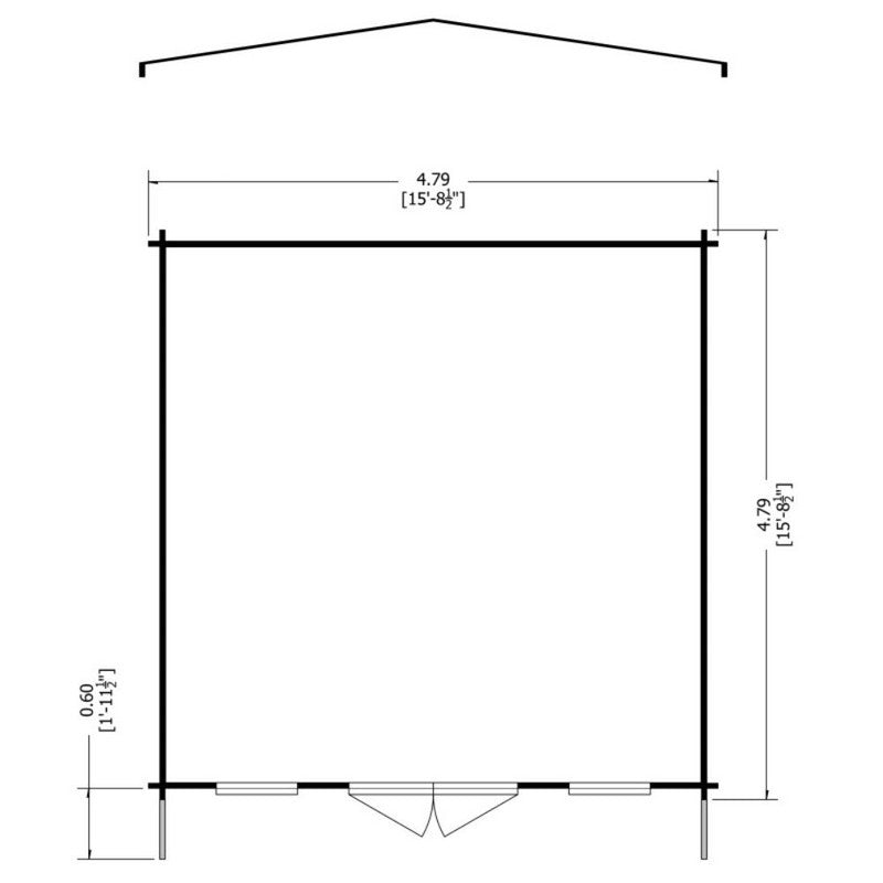 Shire Argyll 15' 6" x 15' 8" Apex Log Cabin - Premium 34mm Cladding Tongue & Groove