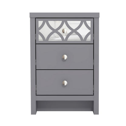 Arianna Slim Bedside Table Grey 3 Drawers