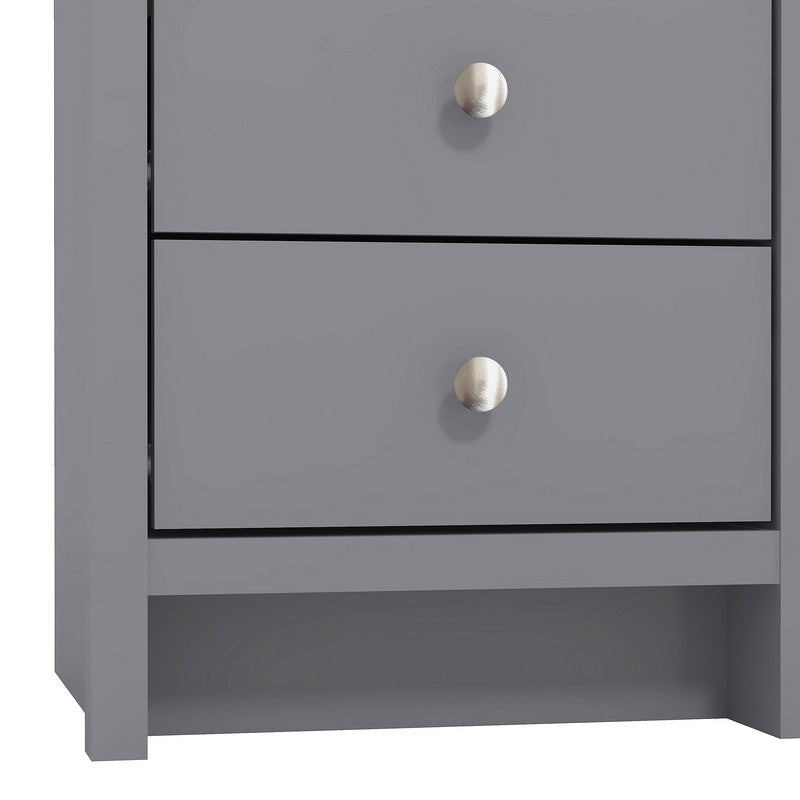 Arianna Slim Bedside Table Grey 3 Drawers